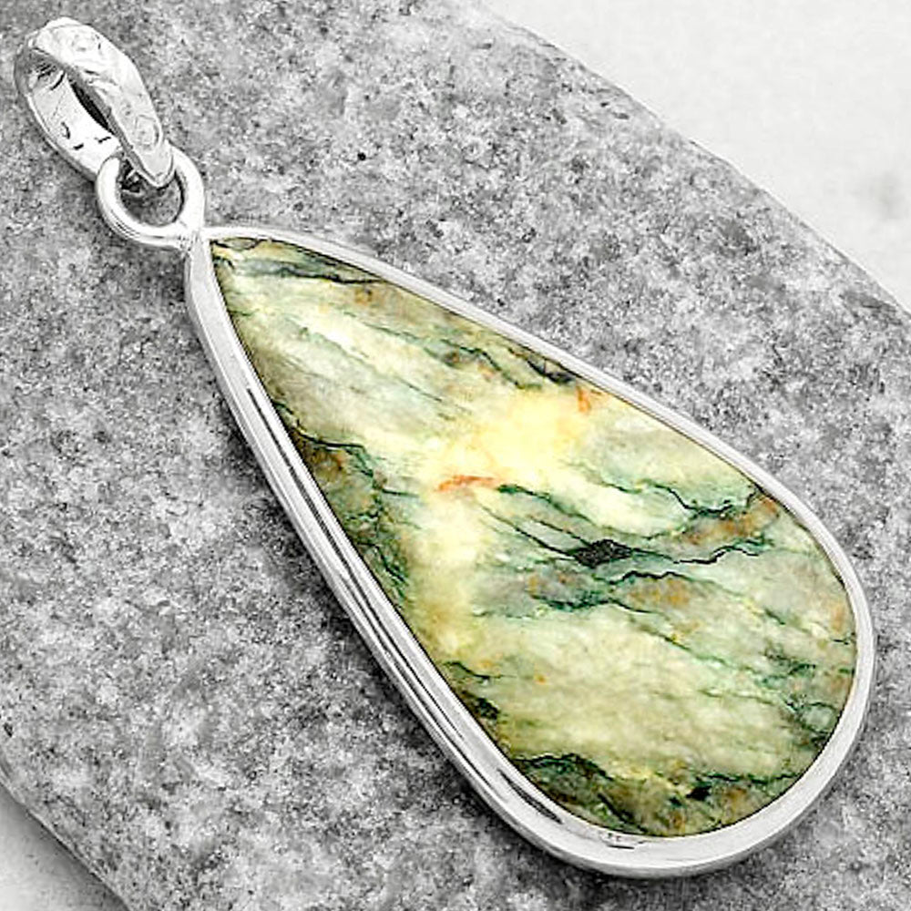 Natural Tree Weed Moss Agate - India Pendant P-1001 SDP118330-2