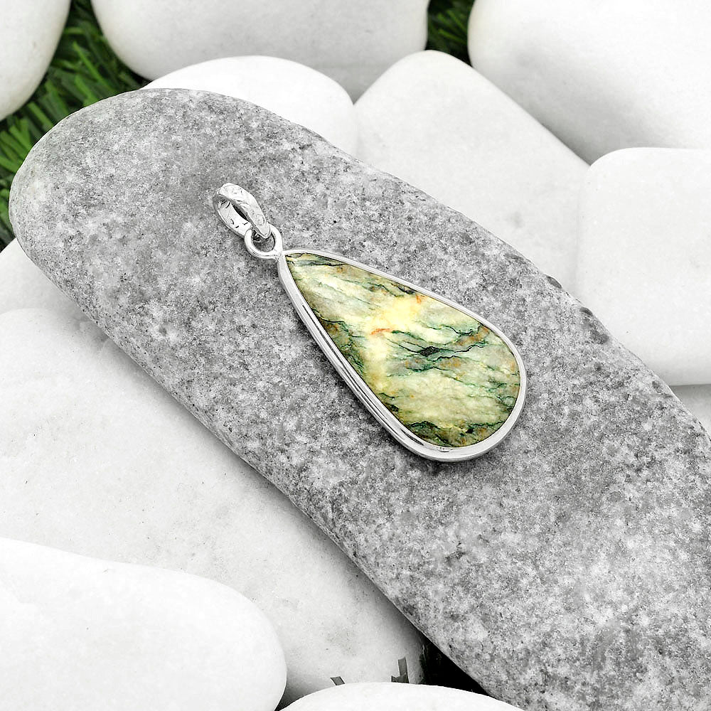 Natural Tree Weed Moss Agate - India Pendant P-1001 SDP118330-1