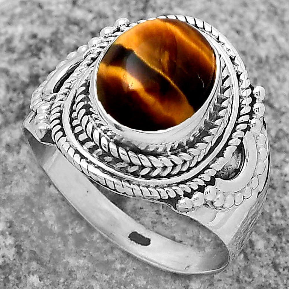 Natural Tiger Eye - Africa Ring size-9 R-1570 SDR173384-2